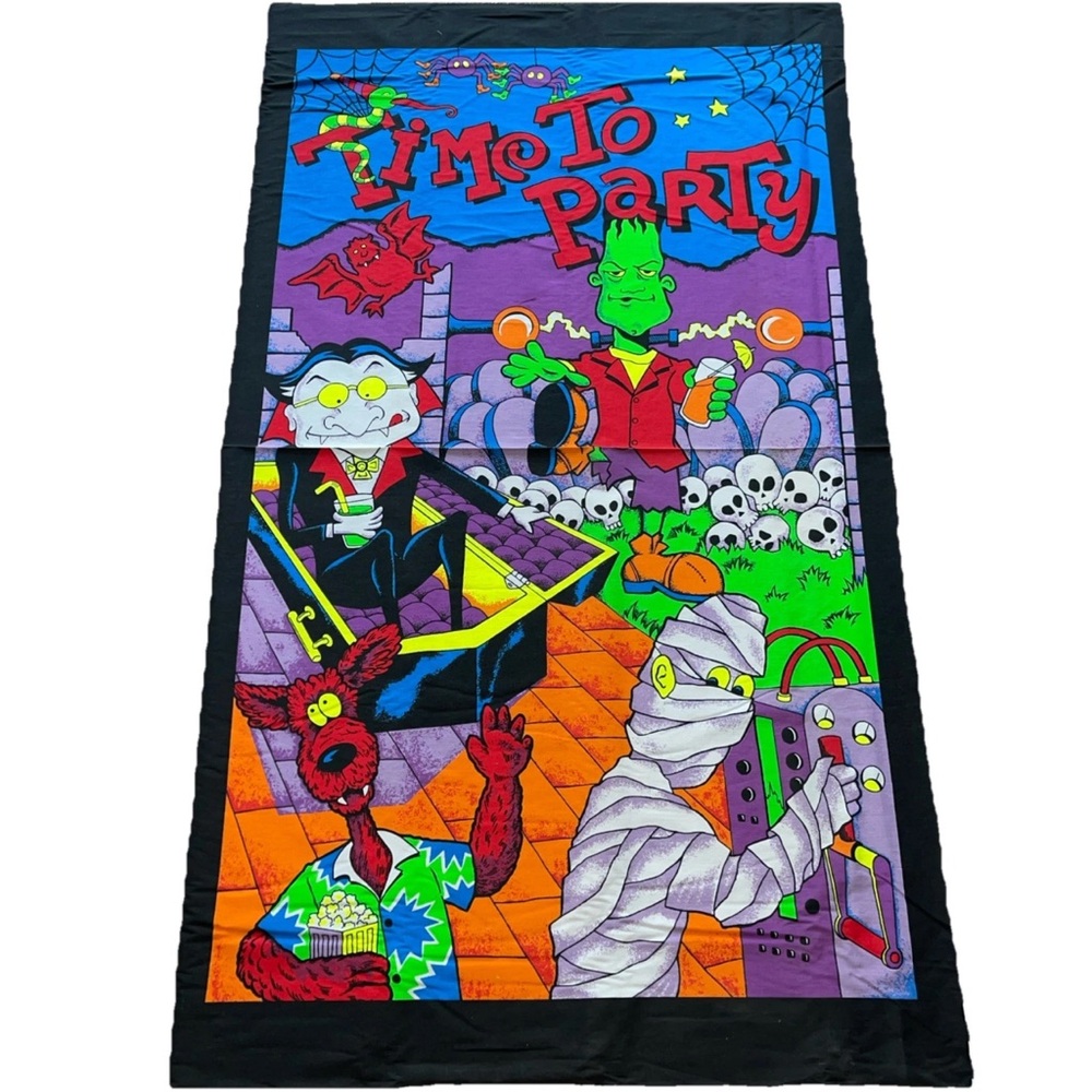 🆕Hallmark Halloween 1990s fabric panel banner 35”x60” unfinished sewing crafting